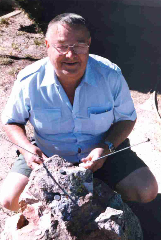 Lee with a Meteorite