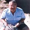 Lee Frazen with a Meteorite